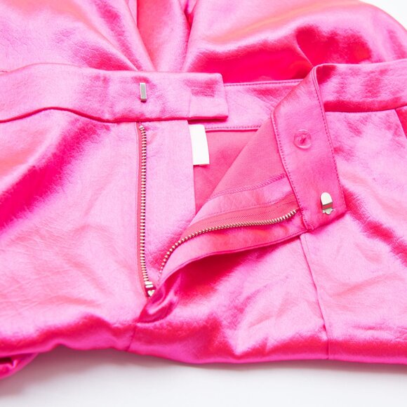 Cinq à Sept Karis Satin Pants Kylie Jacket Set Sophisticated Ultra Pink Size 12 - Picture 9 of 16